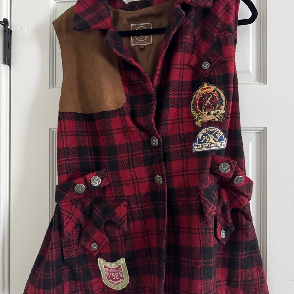 Double D Ranch Red Plaid Vest